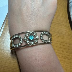Vintage Gold Filled Rhinestone Bangle bracelet